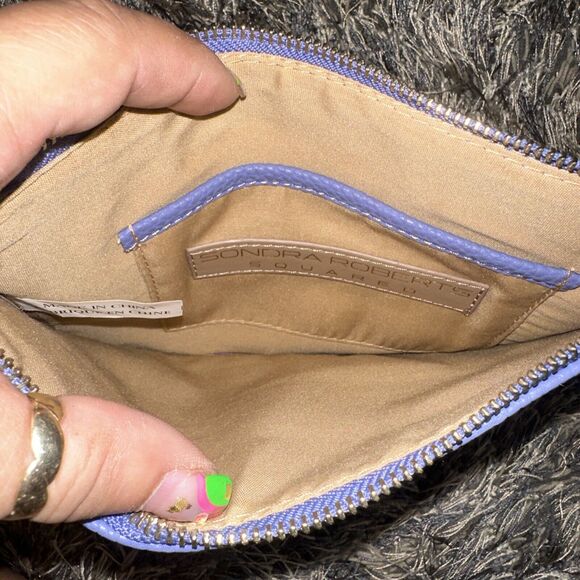 NEW Sondra Roberts Squared SR2 Lavender Purple Clutch Gold Chain Wristlet - Picture 6 of 6